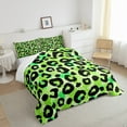 thumbnail image 4 of YST Green Leopard Print Comforter Twin Cheetah Print Bedding Set, Wild Animal Down Comforter Safari Wildlife Bed Set, Modern Abstract Art Quilted Duvet with 1 Pillow Case, 4 of 6
