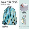 thumbnail image 5 of Teal Gold Marble Backpack for School,Cute School Bag,Schoolbag with Adjustable Shoulder Straps & Padded Back,15.3"x11"x7.1".﻿, 5 of 6