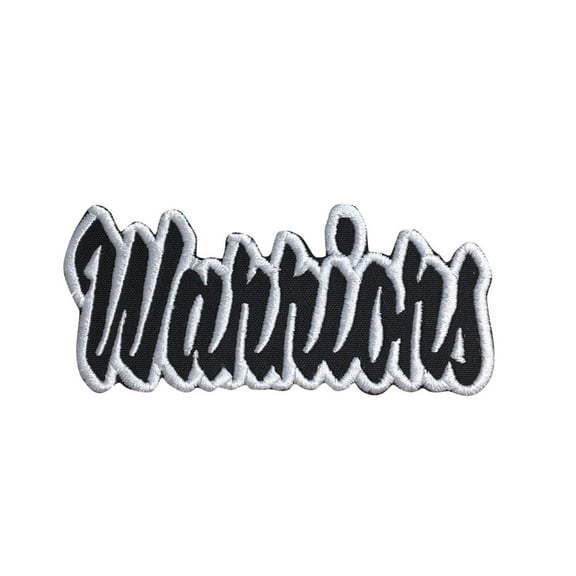 Warriors - Black/White - Team Mascot - Words/Names - Iron on Applique/Embroidered Patch