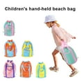 thumbnail image 4 of Pebbuoy Beach Bag Hollow Mesh Drainage Large Capacity Drawstring Closure Quick Dry Portable Baby Toys Seashell Stoarge Handbag Shower Bag Travel Toiletry Bag, 4 of 7