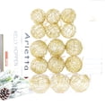 thumbnail image 2 of 3/6 piezas de bolas navideñas doradas, bolas navideñas con polvo dorado y escamas, adornos colgantes para fiestas, 2 of 5