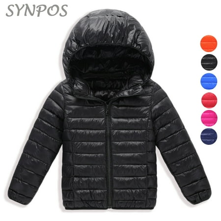 

SYNPOS Toddler Little Big Child Boy Girl Lightweight Puffer Hooded Jacket Coat