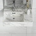 thumbnail image 2 of St. Tropez 24" Left Side Faucet Wall-Mount Bathroom Sink in White Marble, 2 of 11