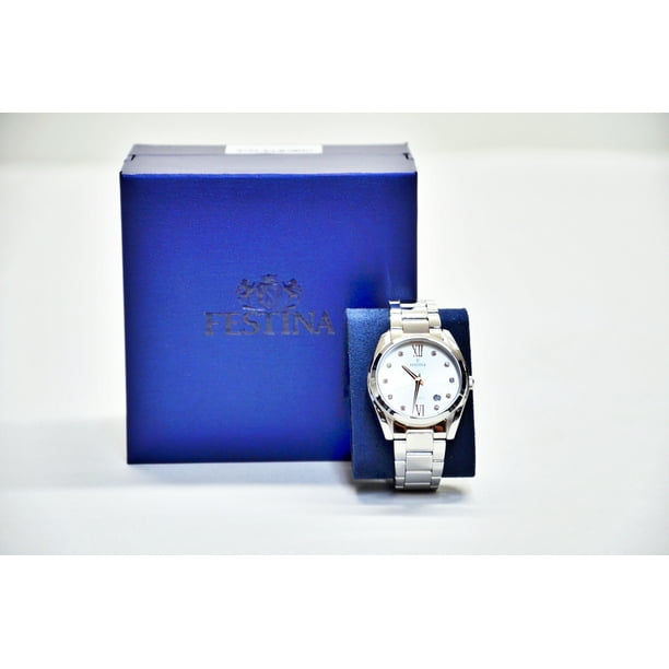 Liquidation Nation Festina Watch Stainless Steel Band And Face With Diamond Accents