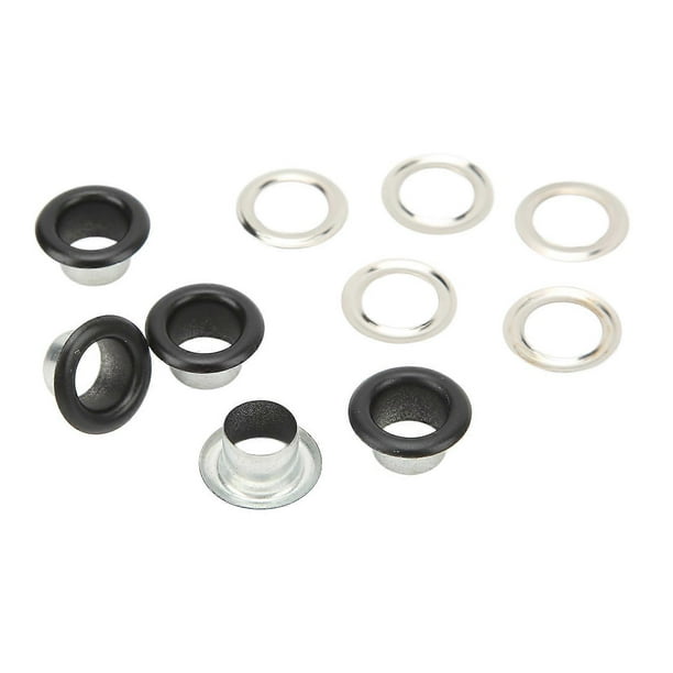 500 Sets 8mm Grommets Eyelets Iron Copper Round Grommets Washer Eyelets Rings Kit for Trousers Bags Hats Belts Matte Black