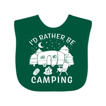 Inktastic I'd Rather Be Camping Boys or Girls Baby Bib