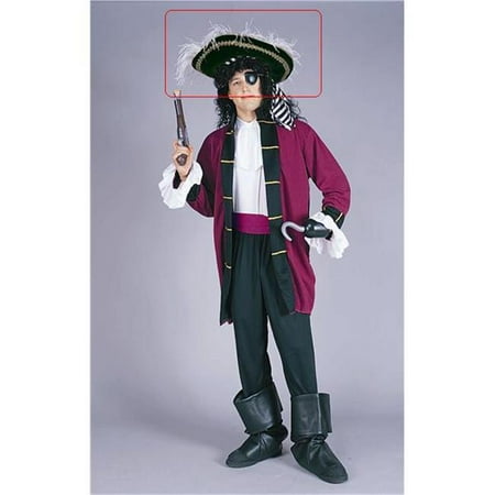 Pirate Hat With Plume - Size Adult