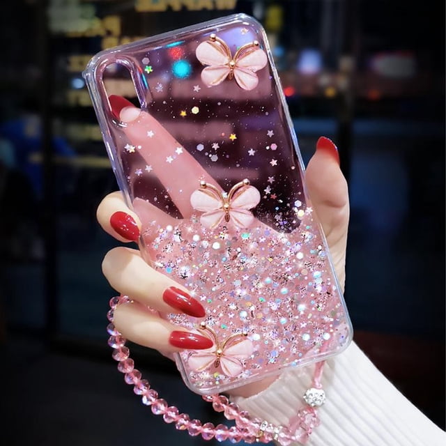Funda dura de mariposa transparente 3d para Iphone, carcasa de lujo para Iphone 14, 13, 11, 12 Pro Max, Mini 7, 8 Plus, Xr, X, Xs, Se 2 Fivean unisex