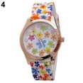thumbnail image 5 of Anvazise 4Pcs Women Flower Print Silicon Band Arabic Numerals Dial Quartz Wrist Watch color 2 size 2, 5 of 8