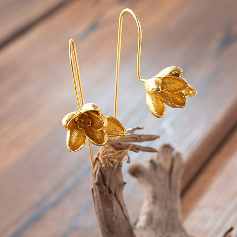 Bohemian Gold Elegant Flower Fashion Dangle Earring Cute Metal