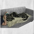 thumbnail image 6 of Inspirational Soft Flannel Fleece Blanket, Cat and Dog Silhouettes with Friendship Themed Phrase and Stars Grungy Display, Cozy Plush for Indoor and Outdoor Use, 50" x 70", Black Tan, by Ambesonne, 6 of 6