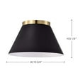 thumbnail image 6 of Nuvo Lighting Dover - 3 Light - Small Flush Mount - Black with Vintage Brass, 6 of 6