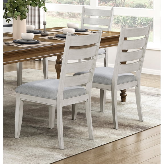 Nmkwnr Set of 2 Padded Seat Side Chair for Living Room, Dining Room, White