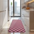 thumbnail image 4 of Pink Brown Heart Checkered Pattern Kitchen Rug Mat,Kitchen Runner Rugs Non Skid Washable,Decorative Kitchen Floor Mats for Kitchen,Sink,Laundry,17"x47.2", 4 of 7