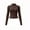 Coffee, variant on Women's Workout Jacket Full Zip Thickened Warm Athletic Jackets Long Sleeve Slim Fit Tops Casual Lightweight Velvet Lined Cropped Active Yoga Tops