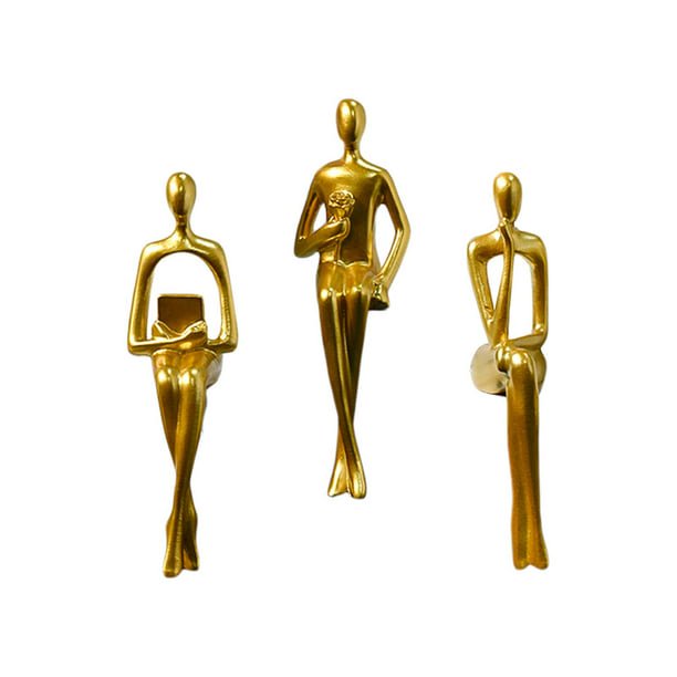3 uds estatua de sentado adornos abstractos artesanía de resina escultura creativa para mesa escrito perfecl estatua del pensador sentado