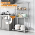 thumbnail image 6 of EastVita Stainless Steel Overshelf Shelves for Work & Prep Table 12"x 48",2 Tier Double Deck Overshelf with Adjustable Shelf, Commercial Countertop Shelf, 6 of 7