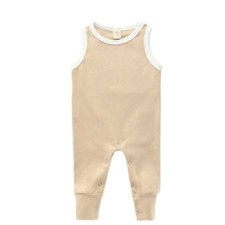 

Binmer Summer Newborn Infant Baby Boys Girls Solid Sleeveless Romper Jumpsuit Clothes