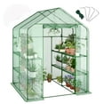 thumbnail image 2 of GloryStar Walking Tunnel Greenhouse, Walk-In Greenhouse with Bottom Widening Design, Galvanized Steel Frame, 2 of 8