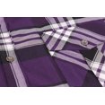thumbnail image 3 of Men’s Short Sleeve Cowboy Button Down Casual Plaid Pattern Western Dress Shirt (8AS148-Purple, L), 3 of 3