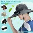 thumbnail image 7 of CAMOTUSE Wide Brim Outdoor Fishing Hat with 2 Solar Fan Bucket Cap UV Protection Unisex, 7 of 7