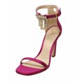 thumbnail image 1 of Stuart Weitzman Women's 100 Fringe Satin Sandal Grape Ankle-High Heel - 9M, 1 of 3