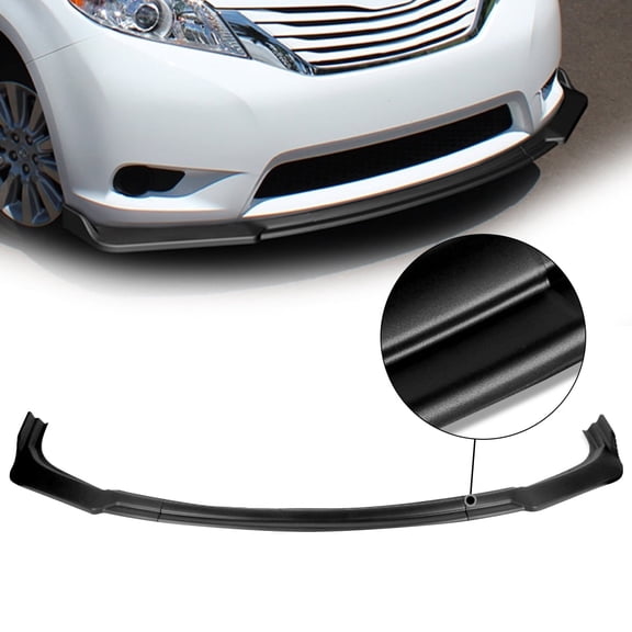 For 2011 to 2015 Toyota Sienna 3Pcs Matte Black Finish MP-Style Car Front Bumper Lip Guard Body Kit 12 13 14