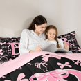thumbnail image 4 of Erosebridal Pink Personalized Initial B Bedding Comforter Set 7-Piece,Cartoon Dreamy Bow Knot King Bedding Sets,Pink Reversible,Lightweight Room Decor, 4 of 6