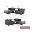 thumbnail image 2 of Glory Furniture Paige Velvet Sofa Chaise in Gray, 2 of 6