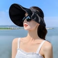 thumbnail image 5 of Sombrero plegable de ala ancha para el sol, para playa, creativo, con protección UV, para exteriores, para mujeres (negro), 5 of 5