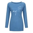 thumbnail image 4 of Camiseta de manga larga informal suelta con cuello redondo y estampado de color liso para mujer Fridja  hj1727, 4 of 4
