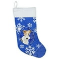thumbnail image 1 of Carolines Treasures CK3893CS Fox Terrier Winter Snowflakes Christmas Stocking, 1 of 2