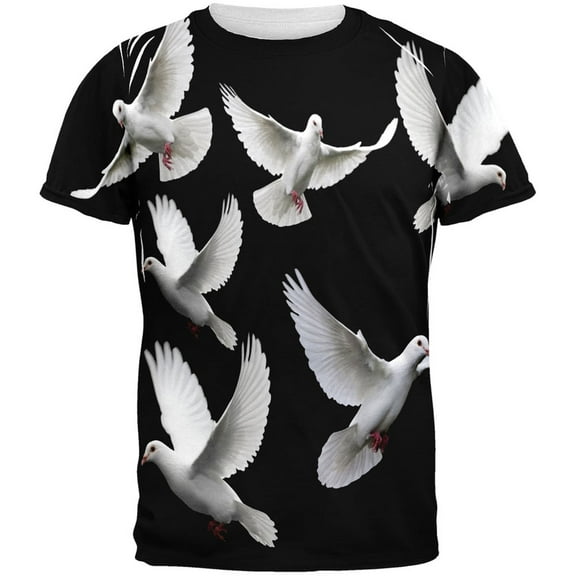 Doves All Over Adult T-Shirt - Large