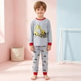 thumbnail image 2 of xaweyi Toddler Boys Long Sleeve Pajama Set 2T 3T 4T 5T 6T 7T 8T Crew Neck Construction Vehicle Print Top and Jogger Pants 2 Piece Sleepwear Outfit, 2 of 8