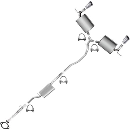 Northeastern Exhaust Stainless Steel Intermediate Pipe, Resonator & Pair of Muffler Exhaust System Kit Fits 2007–2010 Ford Edge 3.5L & 2007–2010 Lincoln MKX 3.5L SUV – Direct Fit