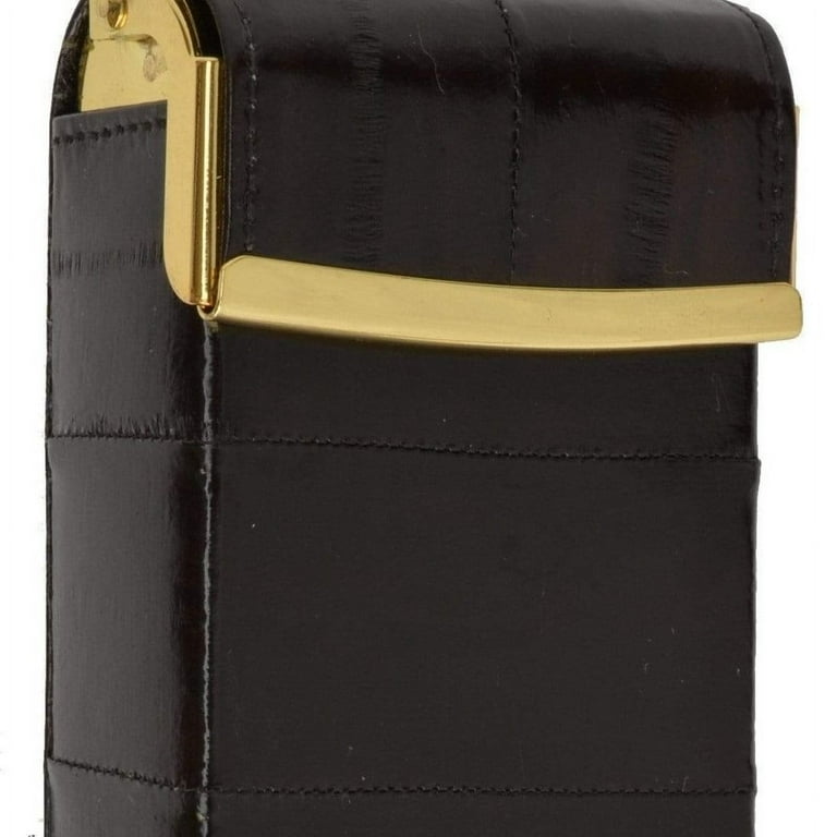 leather e cigarette case Eel Skin Genuine Leather Sliding Cigarette Case Wallet E 131