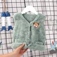 thumbnail image 2 of Odeerbi Toddler Boys Girls Flannel Fleece Vest Fashion Casual Long Sleeve Winter Warm Fleece Sleeveless Coat Green, 2 of 6