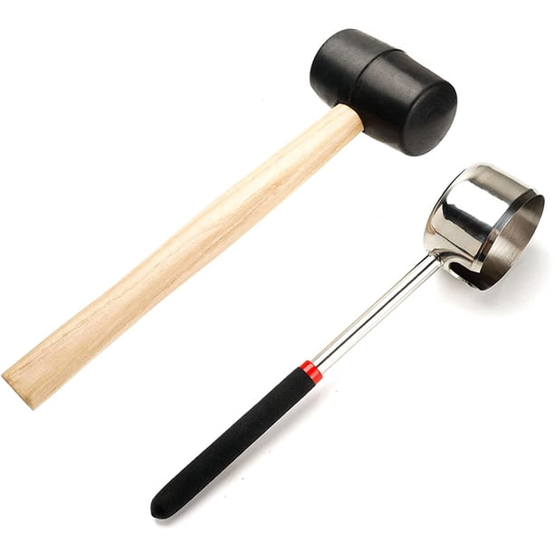 FengWu Abridor de coco para coco joven Juego de herramientas de abridor de coco de grado alimenticio Herramienta de abridor de coco de acero inoxidable Kit de abridor de coco Jack con mazo de goma Ormromra WMPH-469