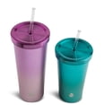 thumbnail image 4 of TAL Stainless Steel Coolie Tumblers 2-Pack, 24 fl oz and 18 fl oz, Purple and Green, 4 of 4