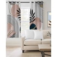 thumbnail image 3 of Boho Geometric Blackout Curtains for Bedroom, Modern Abstract Art Tropical Striped Room Darkening Window Drapes for Living Room, Thermal Insulated Grommet Curtains, 27.5x39 inch, 2 Panels, 3 of 9