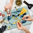 thumbnail image 4 of Navy Blue Cutting Board, Kitty Paint with Distressed Color Features Fluffy Cat Best Companion Ever, Decorative Tempered Glass Cutting and Serving Board, Large Size, Grey White, by Ambesonne, 4 of 5