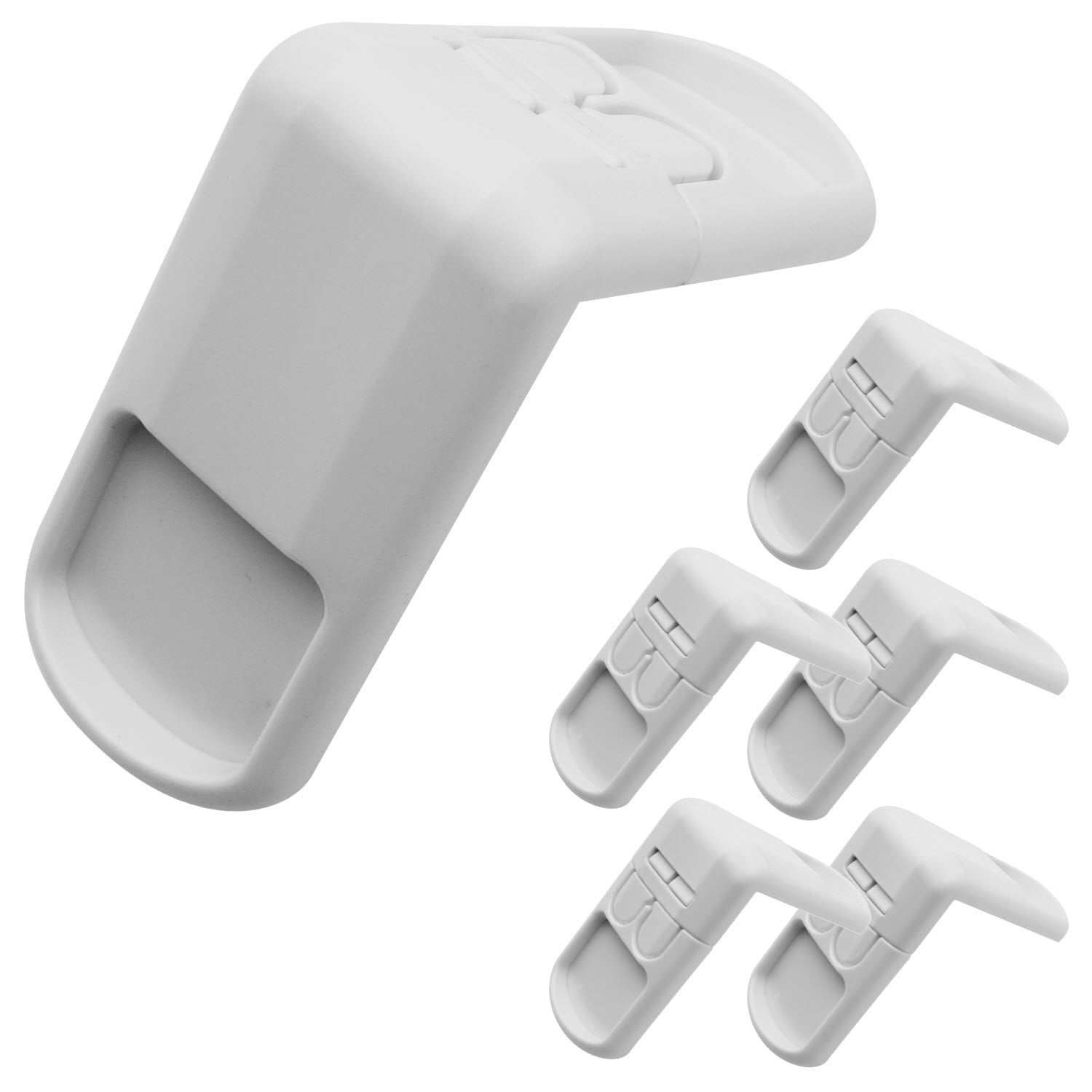 SecurityMan Baby Safety Cabinet Locks for Corner Appliance with Strong Adhesive, White, 6 Pack