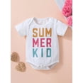 thumbnail image 2 of Bagilaanoe Newborn Baby Girl Boy Rompers Letter Print Short Sleeve Bodysuits 6M 9M 12M 18M Infant Casual One Piece Short Jumpsuit, 2 of 9