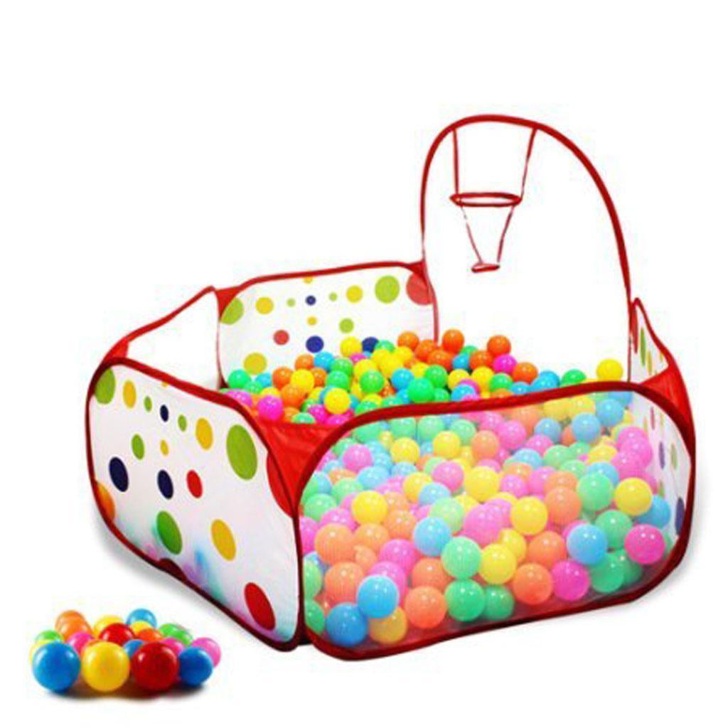 Portable Kids Indoor & Outdoor Play Tent Ball Pit Pool with Basketball Hoop 