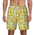 thumbnail image 2 of Picia Banana pattern Mens Swim Trunks with Compression Liner Stretch Beach Shorts Quick Dry with Zipper Pockets No-Chafing Board Shorts-Large, 2 of 9
