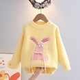 thumbnail image 2 of CYRBOKO Knit Sweaters for Girls, Holiday Crew Neck Casual Long Sleeve Knit Pullover Yellow Size 5-6 T, 2 of 3