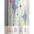 thumbnail image 6 of Purple Yellow Diamond Sheer Curtains 96 Inch Length 2 Panels Set Window Treatments, Modern Geometric Middle Century Rod Pocket Semi Curtains for Living Room/Bedroom/Kitchen Décor, 104"W x 96"L, 6 of 7