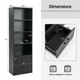 thumbnail image 3 of Costway 6-Tier Tall Bookshelf Freestanding Modern Bookcase Black Storage Cabinet, 3 of 12