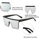 thumbnail image 4 of Gafas de sol cuadradas de gran tamaño para mujeres y hombres, gafas de sol con montura negra grande y parte superior plana, 4 of 5