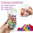 thumbnail image 3 of 110PCS Star Hair Clips Ties Set Colorful Hair Accessories for Girls Toddlers Kids Elastic Bows Bands, 3 of 13